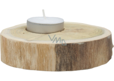 Wooden candle holder for tea light diameter approx. 10 cm without bark