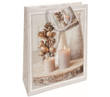 Nekupto Gift paper bag 32,5 x 26 x 13 cm Christmas candle gold