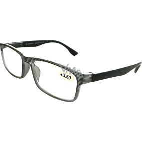 Berkeley Reading dioptric glasses +3.5 plastic black, black stripes 1 piece MC2248