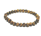 Tiger eye bracelet elastic natural stone, ball 6 mm / 16 - 17 cm, stone of the sun and earth, brings luck and wealth