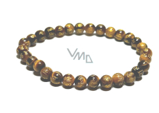 Tiger eye bracelet elastic natural stone, ball 6 mm / 16 - 17 cm, stone of the sun and earth, brings luck and wealth