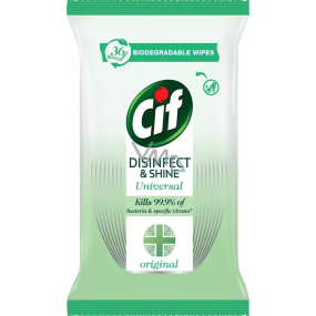 Cif Disinfect & Shine Universal Cleaning Wipes 36 pieces