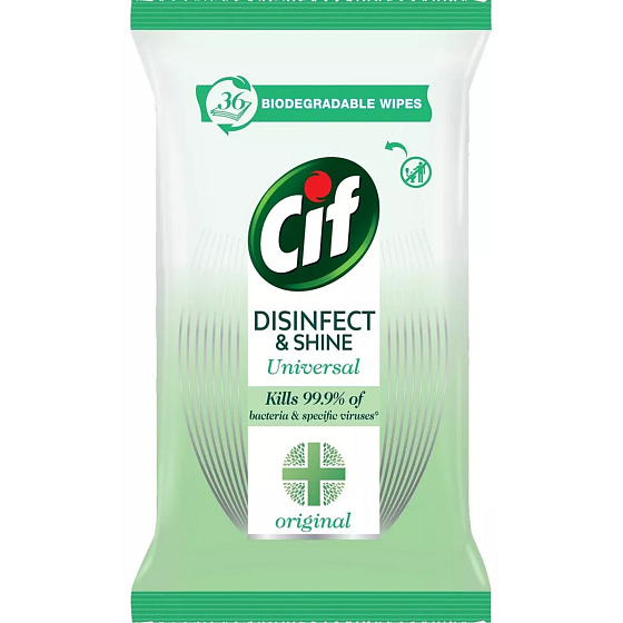Cif Disinfect & Shine Universal Cleaning Wipes 36 pieces