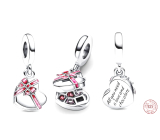 Sterling Silver 925 All You Need Is Love and Chocolate - Magic Chocolate Heart, Candy Pendant Pendant Bracelet Birthday