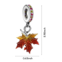 Charm Sterling silver 925 Autumn colours - autumn leaf, maple leaf, nature bracelet pendant