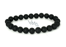 Tourmaline black facet bracelet elastic natural stone, ball 6 mm / 16 - 17 cm, guardian of good mood