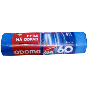 QDoma Trash bags blue retractable 60 liters, 60 x 70 cm, 10 pieces