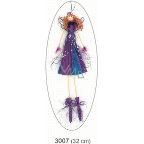 Angel with pearls purple for hanging 32cm