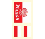 Sheet of Tattoo Stickers for Face and Body Poland Flag 2 Designs