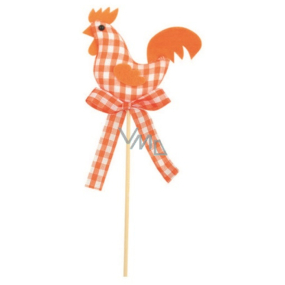Rooster fabric orange checkered recess 7 cm + skewers