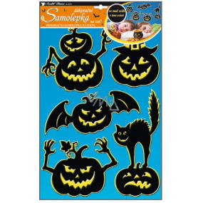 Pumpkin and cat wall stickers glowing in the dark 47 x 29 cm