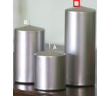 Lima Metal Series candle silver cylinder 80 x 200 mm 1 piece