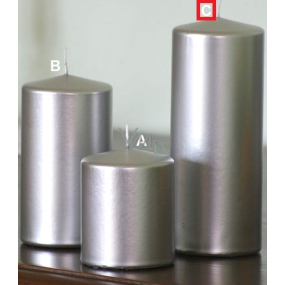 Lima Metal Serie candle silver cylinder 80 x 200 mm 1 piece