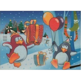 Magic water painting with brush Penguins with balloons 20 x 15 cm