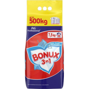 Bonux Regular 3 in 1 washing powder for white laundry 100 doses 7.5 kg