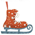 Felt skates orange for hanging 12 cm