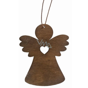 Angel dark brown wooden for hanging 8 cm