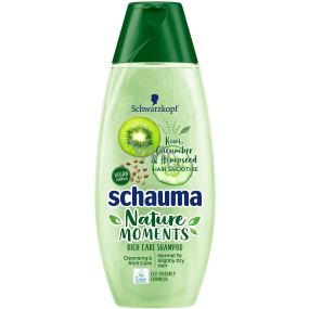 Schauma Nature Moments Kiwi, cucumber and hemp seeds shampoo for normal to dry hair 400 ml