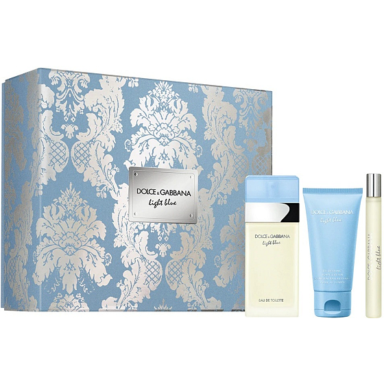 Dolce & Gabbana Light Blue eau de toilette for women 50 ml + body cream 50 ml + eau de toilette for women 10 ml, gift set