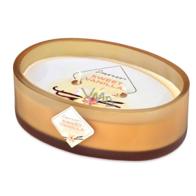 Emocio Sweet Vanilla scented candle 2 wicks glass oval 144 x 102 x 50 mm 1 piece