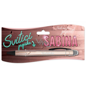 Nekupto Glowing pen with the name Sabina, touch tool controller 15 cm