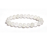 Quartz white bracelet elastic natural stone, bead 8 mm / 16-17 cm, the most perfect healer