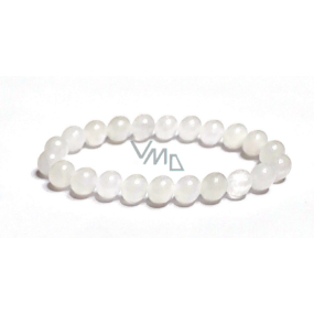 Quartz white bracelet elastic natural stone, bead 8 mm / 16-17 cm, the most perfect healer