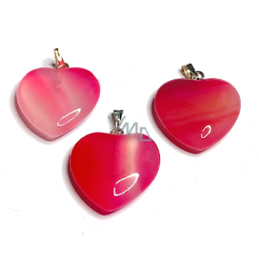 Agate pink Heart pendant natural stone 2,2 cm 1 piece