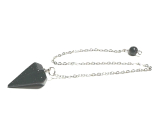 Goldstone blue Avanturine pendulum 2,5 cm + 18 cm chain with bead, stone of ambition