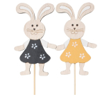 Wooden rabbit 11 cm + skewers different colours 1 piece