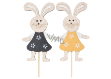 Wooden rabbit 11 cm + skewers different colours 1 piece