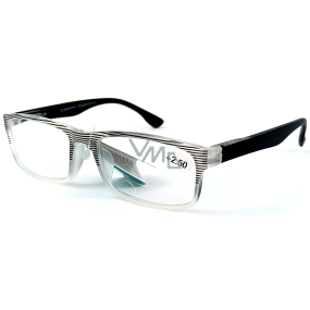 Berkeley Reading dioptric glasses +2.5 plastic transparent black stripes 1 piece MC2248