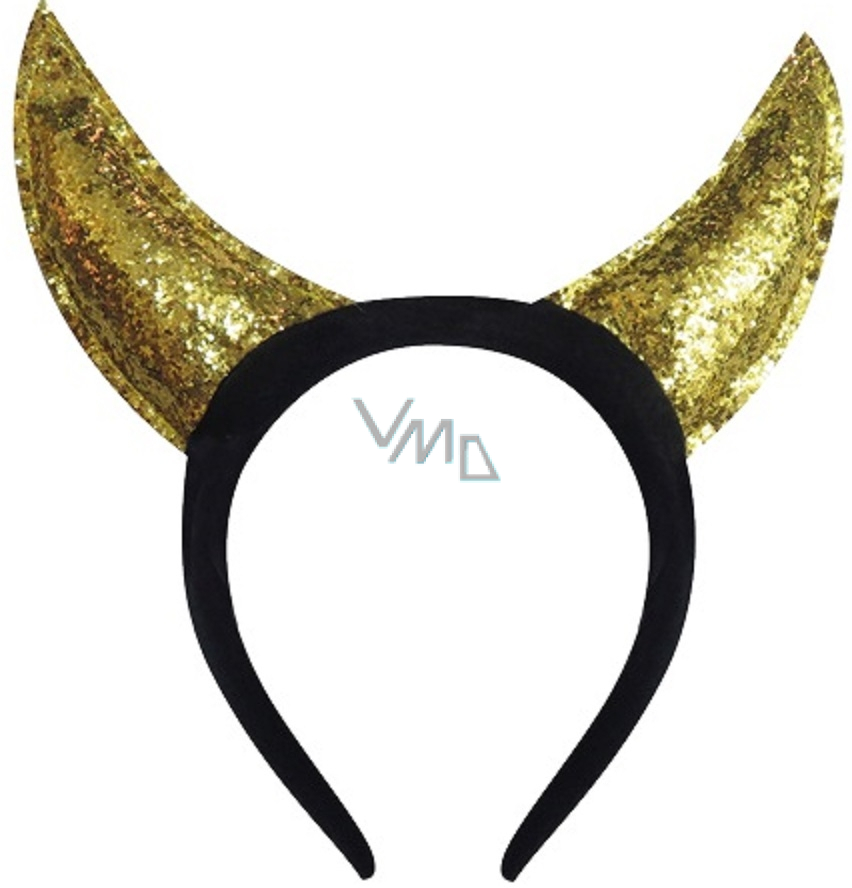 Devil's horns glittering, gold on the headband VMD parfumerie drogerie