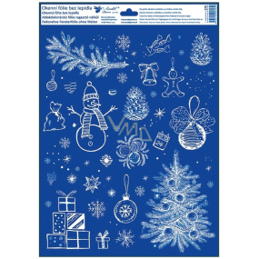 Christmas window film with glitter Gifts in the corner 30 x 42 cm