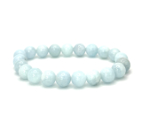 Aquamarine bracelet elastic natural stone, bead 9 mm / 16-17 cm, AAA sailor stone, healing power of the ocean