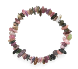 Tourmaline coloured bracelet chopped natural stone 19 cm, heals - cleanses - inspires - memory - cancels negativity - connects - protection