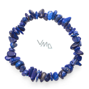 Lapis Lazuli bracelet elastic chopped natural stone 19 cm, AA quality, stone of transformation