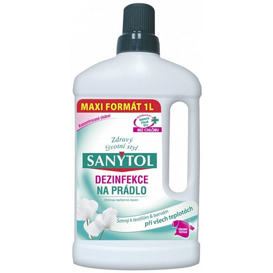 Sanytol Aloe Vera & Cotton Flowers Disinfectant for white and coloured linen and washing machines 1 l