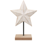 Wooden star for standing, white 15 x 20 cm