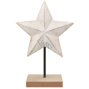 Wooden star for standing, white 15 x 20 cm