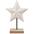 Wooden star for standing, white 15 x 20 cm
