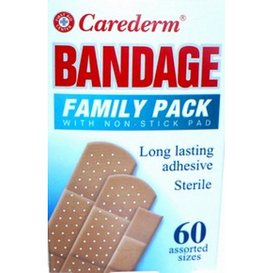 Carederm Bandage sterile patches for minor wounds 60 skin of 3 sizes