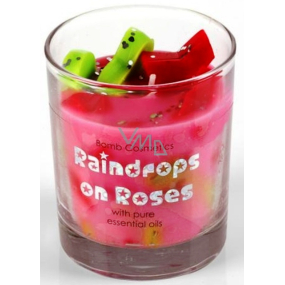 Bomb Cosmetics Raindrops - Raindrops on Roses Scented natural, handmade candle in glass burns for up to 35 hours