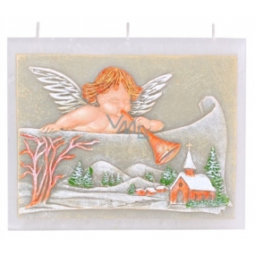 Candles Angel with trumpet scented flat candle 3 wicks 130 x 110 mm