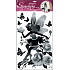 Fairy wall stickers black glitter and rhinestones 50 x 32 cm