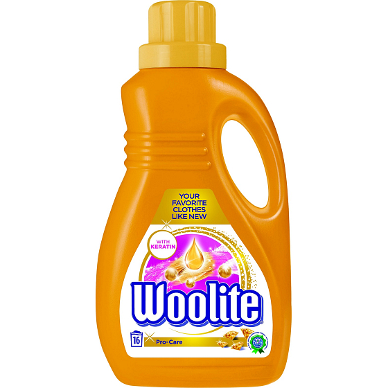 Woolite Pro-Care washing gel, softens and protects fibers in 16 doses of 1 l