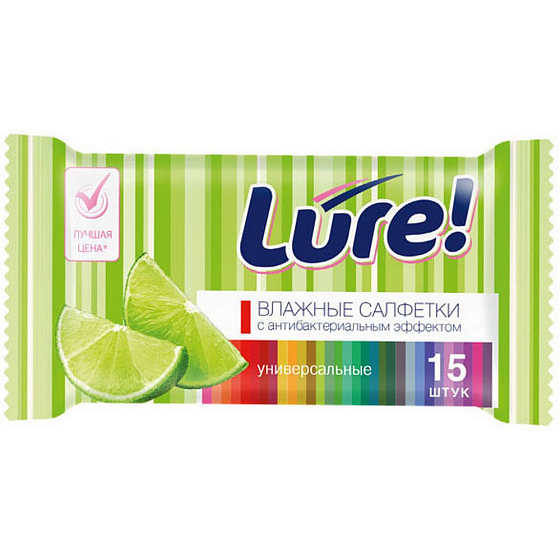 Lure Wet Wipes Antibacterial universal wet wipes15 pieces