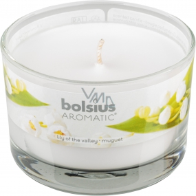 Bolsius Aromatic Lily Of The Valley - Lily of the valley scented candle in glass 90 x 65 mm 247 g burning time approx. 30 hours