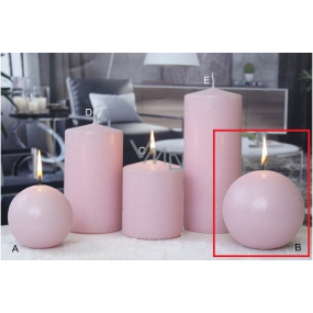 Lima Ice pastel candle pink ball 100 mm 1 piece