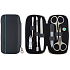 Dup Manicure Fany Leather 7-Piece Black with Red Fashion Stripe Pattern 230401-434